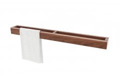 Aquatica Universal 32 Waterproof Wall Mounted American Walnut Wood Towel Rack0